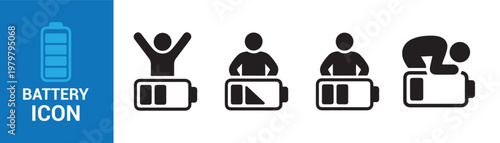 Modern battery energy icons collection. Battery vector illustration