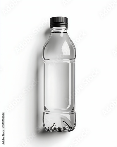 Crystal Clear Hydration: A sleek, transparent bottle, filled with pure water, ready to quench thirst and refresh.