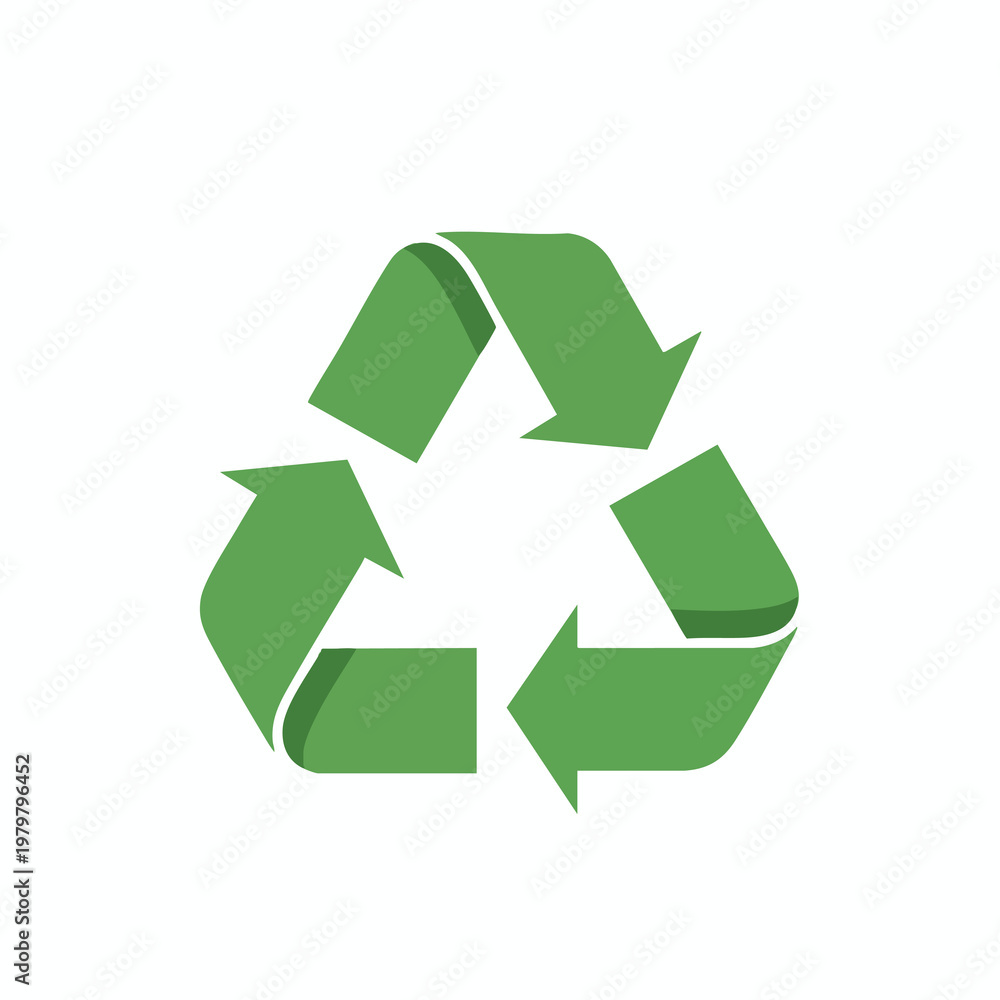 Fototapeta premium Recycle Symbol Illustration with Green Arrows on White Background