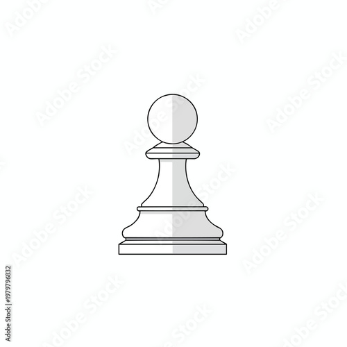 Pawn Chess Piece Icon in Flat Vector Design for Gaming and Strategy