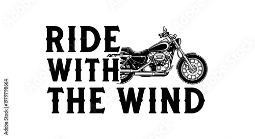 Motorcycle Ride With The Wind Graphic Design.
