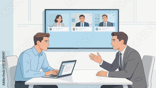 Business meeting with remote participants