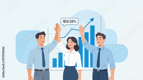 Business team celebrating growth