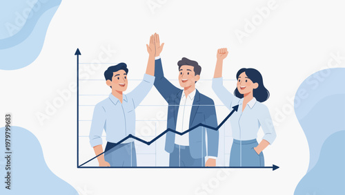 Business team celebrating growth