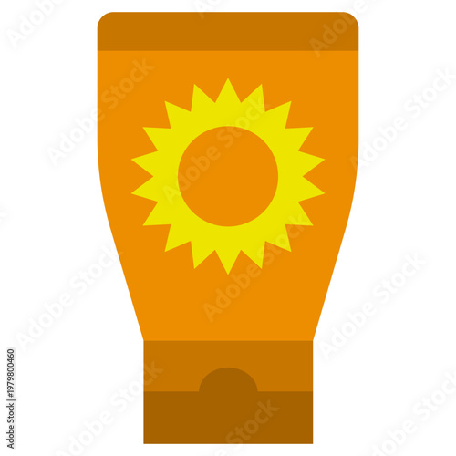 Sunscreen Bottle icon, Flat design style vector illustration