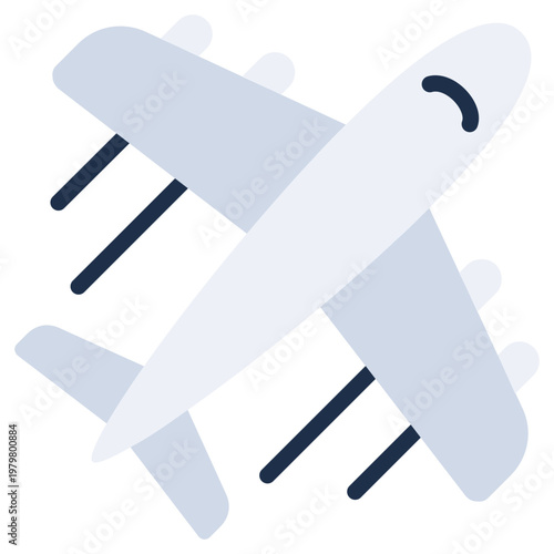 Airplane icon, Flat design style vector illustration
