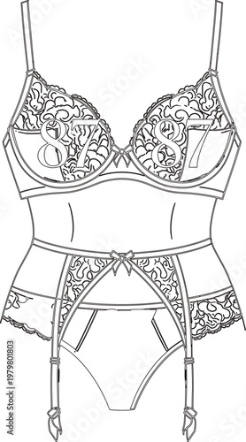Lace lingerie set, women's underwear, bra and panties, erotic lingerie, intimate apparel