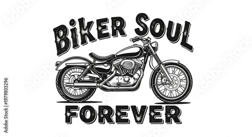 Motorcycle Biker Soul Forever Logo.