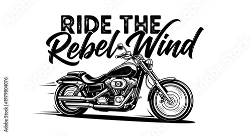 Motorcycle Rebel Wind Illustration.