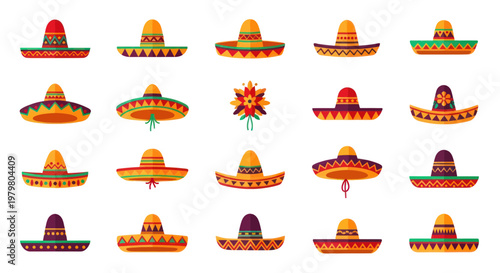 Colorful Mexican Sombrero Hats Collection