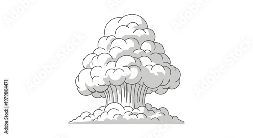 Explosion Cloud Illustration, Atomic Mushroom Cloud, Graphic Element