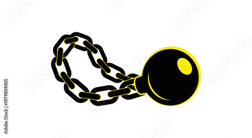 Flail weapon icon: spiked ball on a chain, medieval tool