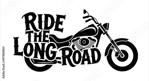 Motorcycle Ride Long Road Sign.