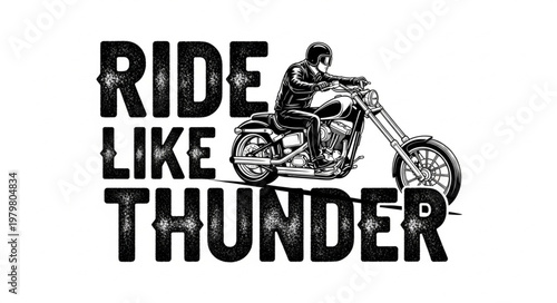 Motorcycle Ride Like Thunder Logo.