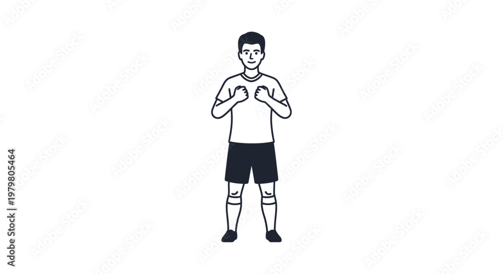 Fototapeta premium Man standing in a fighting stance.