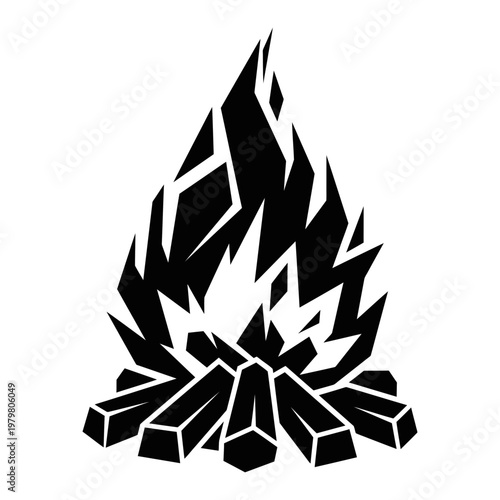 Campfire icon for outdoor cooking and warmth