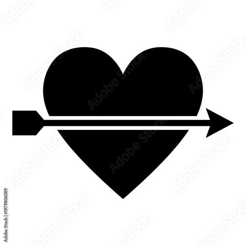 Black heart pierced by an arrow icon
