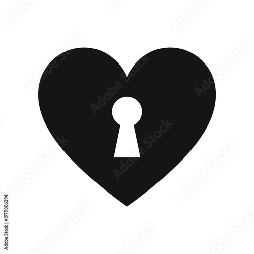 Heart With Keyhole Icon For Love And Relationships