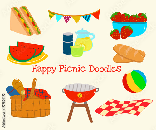 Happy Picnic Doodles 