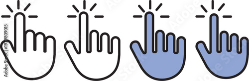 Four hand gesture icons showing thumbs up with increasing highlight effect