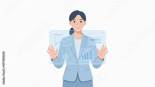 Businesswoman presenting digital data