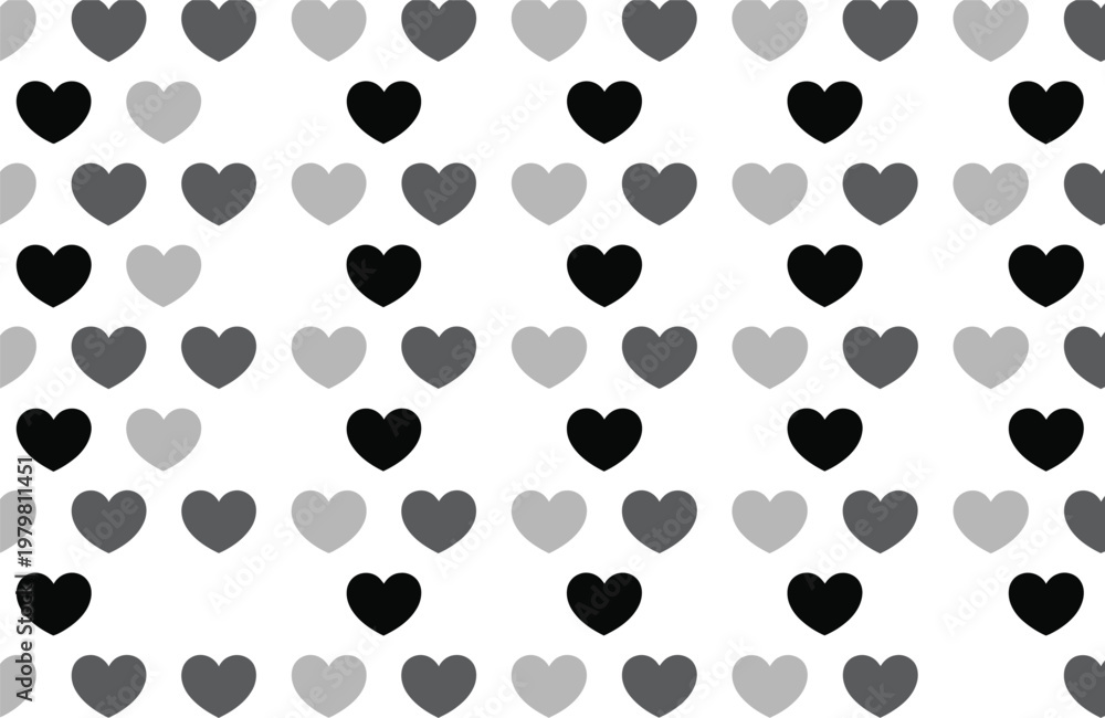 Fototapeta premium Monochromatic Heart Pattern Background