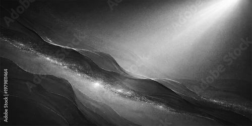 Abstract light rays background monochrome glowing wave texture