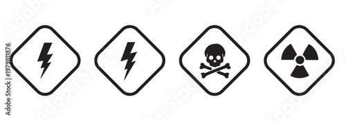 Tableau sur toile Triangle warning sign with lightning bolt arrow