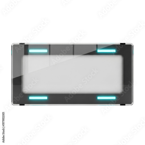 Futuristic digital screen with blue lights