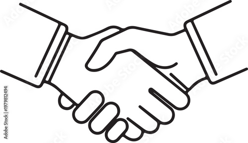 Two hands shaking in agreement, business partnership