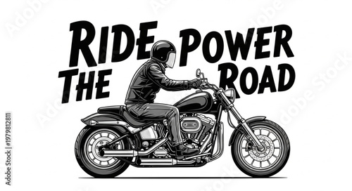 Motorcycle Rider on the Road.