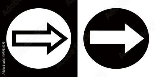 Arrow icons black and white vector. left and right buttons symbol. vector illustration.
