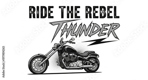 Motorcycle Thunder Rebel Ride Graphic.