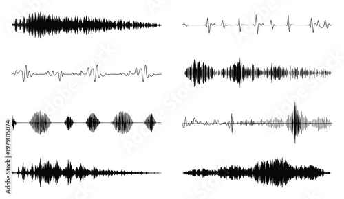 Collection of Diverse Sound Waveforms and Audio Visualizations