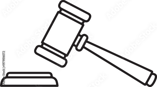 Gavel icon, judge's hammer symbol