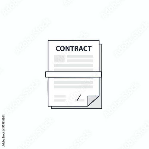 Close Up of a Signed Contract Document for Business Agreement and Legal Deal