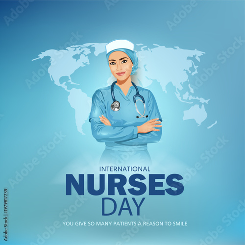 Happy International Nurse Day background. 12th of May, creative vector illustration design.