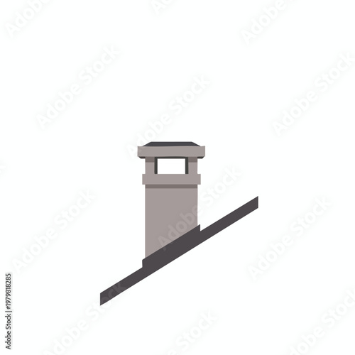 Modern Chimney on a Sloped Roof Residential Building Construction