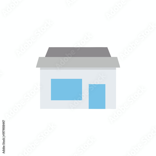 Modern Commercial Building with Bright Facade and Business Entrance