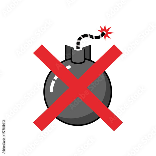 No Bomb Symbol, Prohibition Sign, Danger Warning
