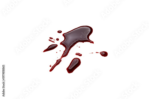 blood dripping against isolated with clipping path on white background. blood splash with drip effect, drops and streaks