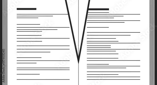An open book with abstract text lines on two facing pages, representing reading or documentation.
