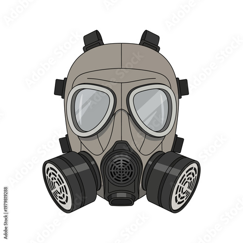 Vintage Gas Mask Protection Equipment Illustration