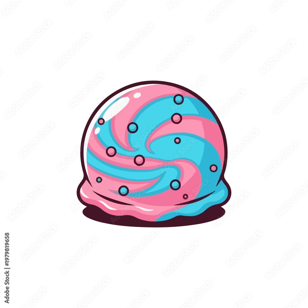 Fototapeta premium colorful ice cream scoop vector illustration