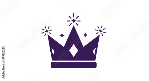 Purple crown icon with sparkles.