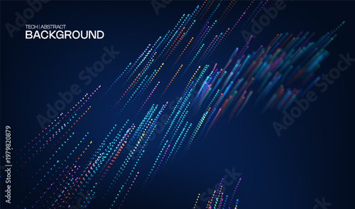 Abstract future ai background with blue big data and digital dots for tech and technology science presentation. Line cyber business network 3d backdrop. Connection graphic design.