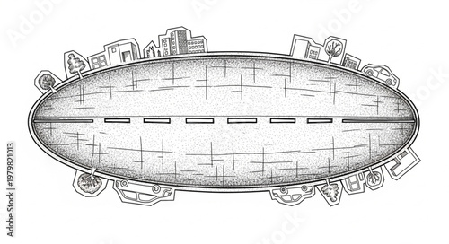 Oval Basket With Handles And Decorative Border.