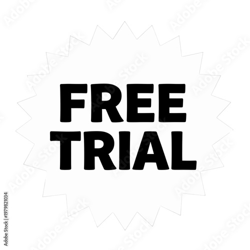 Free Trial Offer Flat Icon with Burst Background