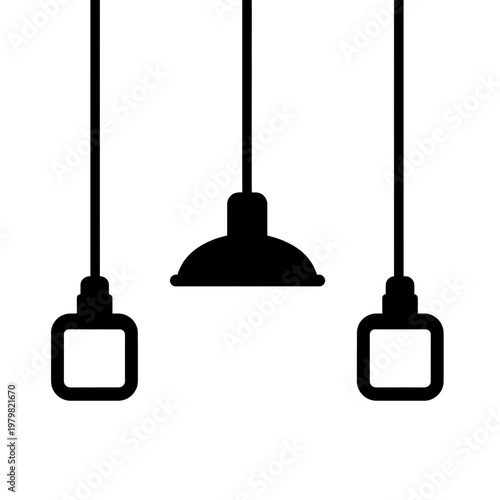 Hanging Light Fixtures Icon Minimalist Design