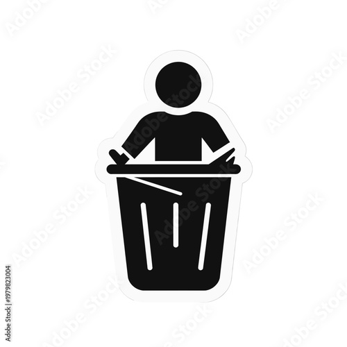 Person Discarding Trash Flat Icon